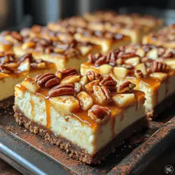 In the realm of desserts, few combinations are as enchanting as the sweet and savory blend of caramel and apples, particularly when enveloped in a creamy cheesecake. The Heavenly Caramel Apple Cheesecake Bars recipe brings together the rich and luscious flavors of cream cheese, a buttery crust, and the delightful contrast of sweet tart apples, all drizzled with warm, gooey caramel. This indulgent dessert has earned its place as a cherished favorite in homes across the country, captivating dessert lovers with its comforting flavors and inviting aroma.