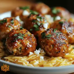 In today's culinary adventure, we invite you to explore the vibrant flavors of Mediterranean cuisine with our Zesty Greek Chicken Meatballs served alongside a refreshing lemon orzo. This dish is not only a delightful fusion of tastes but also a wholesome option for family dinners or meal prep. Packed with protein and fresh herbs, these chicken meatballs are sure to become a favorite in your kitchen. Whether you're looking for a quick weeknight meal or a dish to impress guests, this recipe is versatile and easy to follow.
