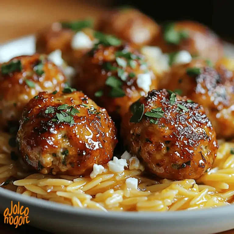 In today's culinary adventure, we invite you to explore the vibrant flavors of Mediterranean cuisine with our Zesty Greek Chicken Meatballs served alongside a refreshing lemon orzo. This dish is not only a delightful fusion of tastes but also a wholesome option for family dinners or meal prep. Packed with protein and fresh herbs, these chicken meatballs are sure to become a favorite in your kitchen. Whether you're looking for a quick weeknight meal or a dish to impress guests, this recipe is versatile and easy to follow.