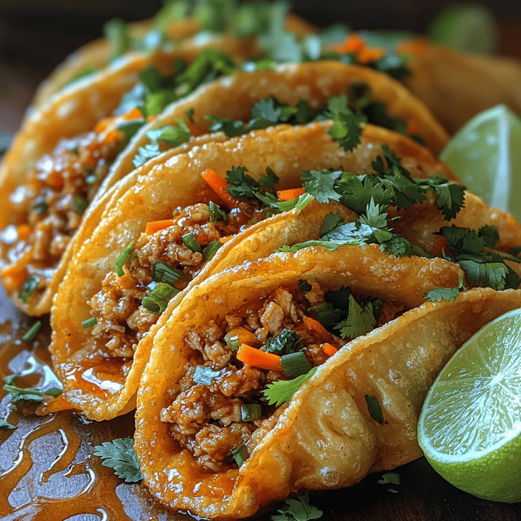 In the ever-evolving world of gastronomy, fusion cuisine has carved out a unique niche, bringing together flavors and techniques from various culinary traditions. One delightful example of this trend is the Asian Chicken Wonton Tacos, a dish that transforms the classic taco format into a canvas for vibrant Asian flavors. This innovative recipe combines the familiar crunch of traditional tacos with the umami richness of Asian cuisine, making it an exciting option for food enthusiasts.