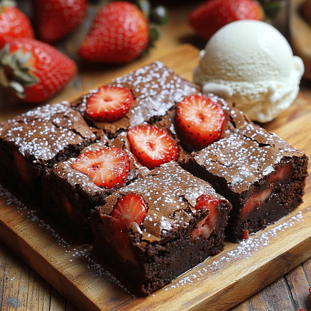 If you're searching for a dessert that perfectly marries indulgence and freshness, look no further than "Brownie Bliss with a Strawberry Twist." This recipe takes the classic, rich chocolate brownie—a beloved treat that has captured the hearts of dessert lovers for generations—and elevates it with the vibrant, juicy flavors of fresh strawberries. The result is a luxurious dessert that is not only visually appealing but also tantalizes the taste buds with its delightful contrast of flavors and textures.