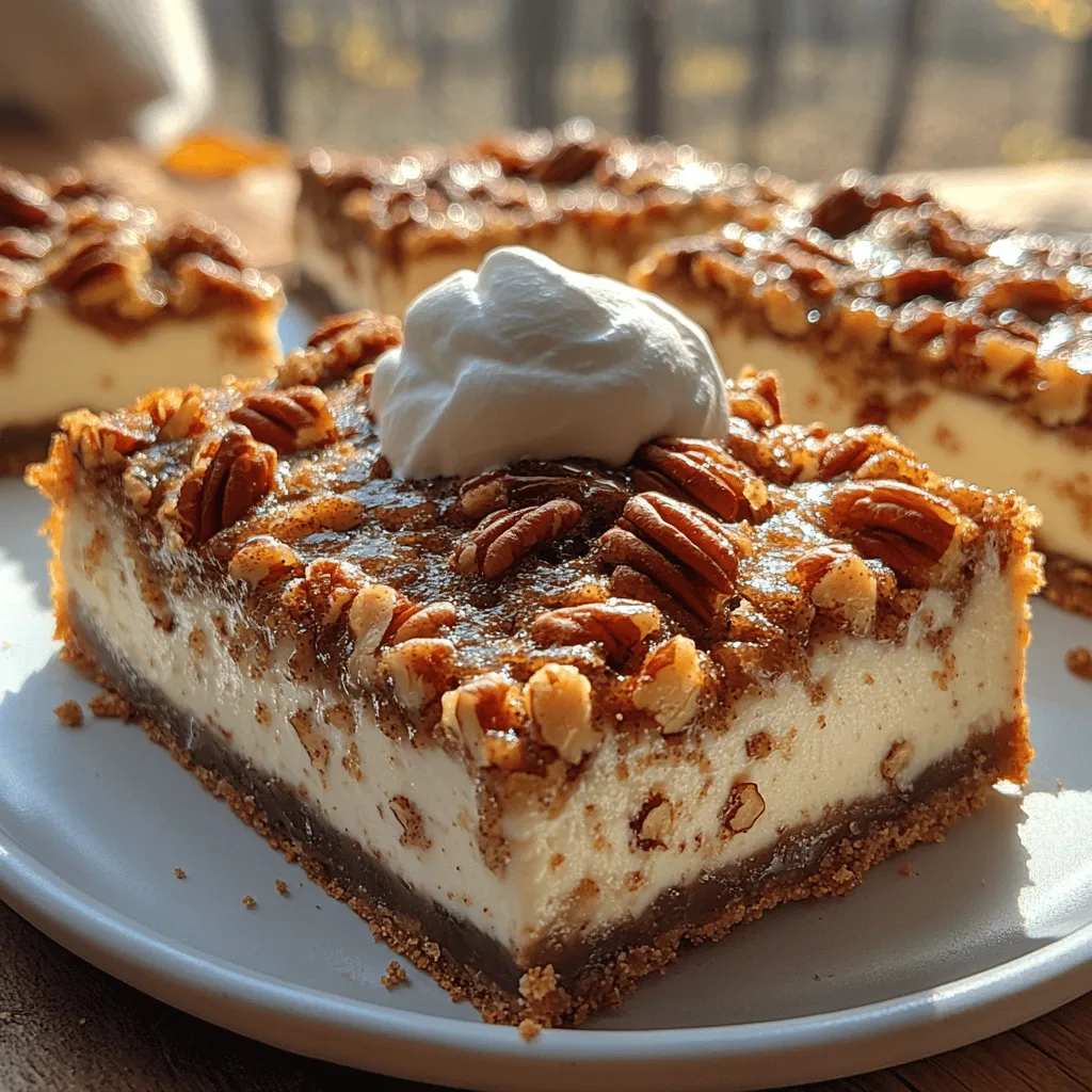When it comes to desserts that leave a lasting impression, few can compete with the rich, creamy indulgence of cheesecake paired with the nutty sweetness of pecan pie. Introducing Pecan Pie Cheesecake Bars, a delightful creation that combines the best of both worlds into a single, irresistible treat. This dessert not only embodies the creamy, velvety texture of cheesecake but also features the crunchy, caramelized goodness of pecan pie, making it a standout option for any occasion.