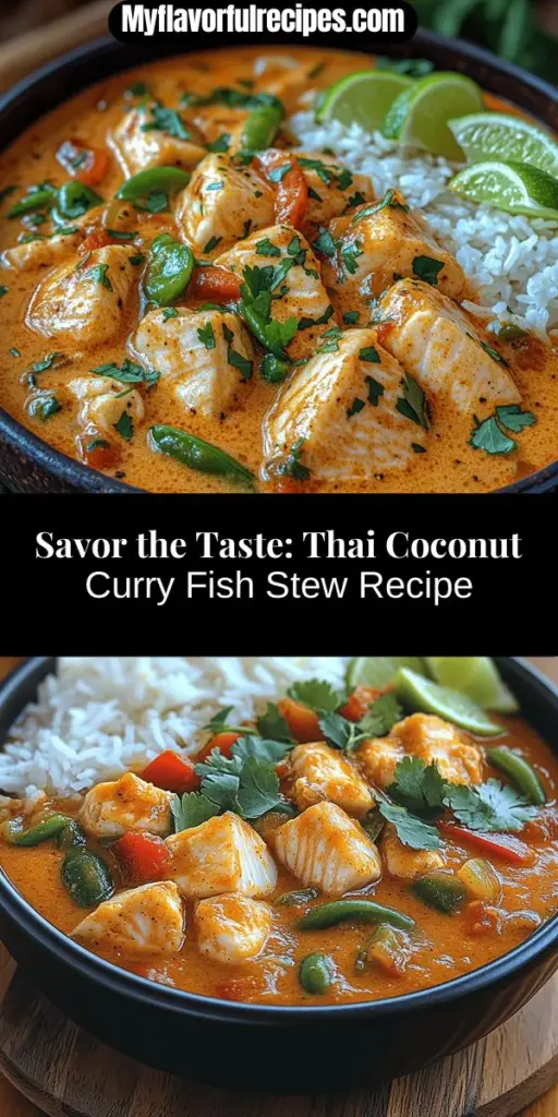 Embark on a flavorful journey with this Thai Coconut Curry Fish Stew recipe that brings the vibrant tastes of Thailand to your kitchen. This rich and aromatic dish combines creamy coconut milk, fresh herbs, and tender fish to create a symphony of flavors. Learn about essential ingredients, step-by-step cooking instructions, and tips for perfecting this comfort dish. Ideal for both novice and experienced cooks, this recipe celebrates the art of Thai cuisine while nourishing the body and soul. Discover the joys of cooking and savor the delightful taste of authentic Thai curry.