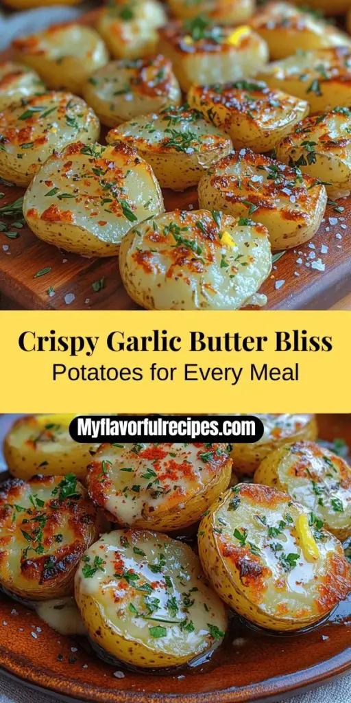 Discover the deliciousness of Crunchy Garlic Butter Bliss Potatoes, a perfect side dish that combines crispy exteriors with fluffy interiors. Made with tender baby potatoes and infused with rich garlic butter and aromatic herbs, this recipe transforms a simple ingredient into a gourmet experience. Ideal for family dinners or festive gatherings, these potatoes pair perfectly with grilled meats, roasted vegetables, or fresh salads, elevating any meal with their irresistible flavor. Try this easy recipe and impress your loved ones with a comforting dish that's as fun to make as it is to eat!