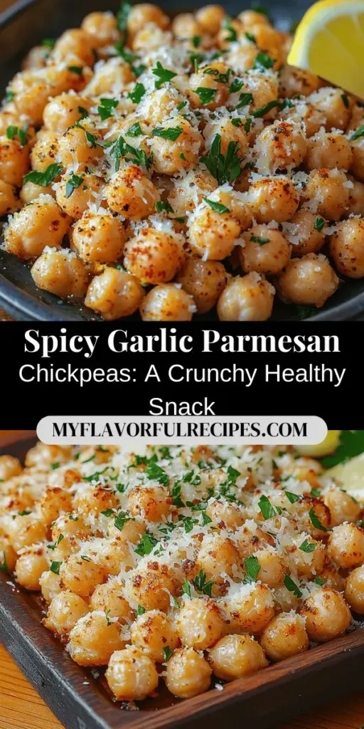 Discover the delicious and nutritious world of Spicy Garlic Parmesan Roasted Chickpeas, a healthy snack that's anything but ordinary. Packed with protein and fiber, these crunchy chickpeas are coated in savory garlic and zesty spices, delivering an irresistible flavor experience. Perfect for satisfying cravings or enhancing salads, this versatile recipe is easy to make, guilt-free, and a delightful addition to your snacking routine. Try it today for a tasty twist on healthy eating!