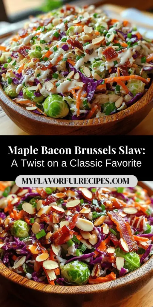 Elevate your side dish game with this delicious Maple Bacon Brussels Slaw. This unique recipe beautifully combines crispy bacon and earthy Brussels sprouts, enhanced by the rich sweetness of pure maple syrup. Perfect for summer picnics or cozy dinners, this slaw pairs wonderfully with grilled meats, sandwiches, or as a refreshing lunch option. Follow our step-by-step guide to create a dish that's both satisfying and nutritious, impressing your guests with its vibrant flavors and textures. Enjoy the perfect balance of sweet and savory in every bite!