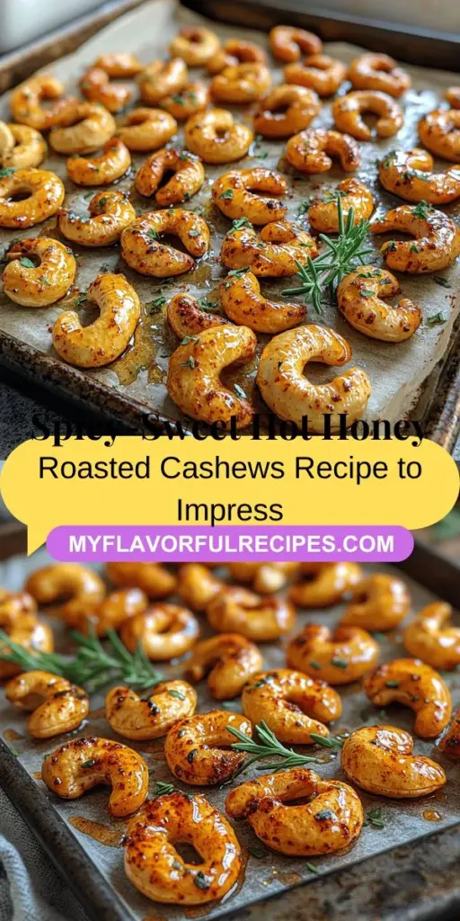 Spice up your snack game with these spicy-sweet hot honey roasted cashews! Perfect for any occasion, this recipe combines the creamy richness of cashews with a delectable blend of honey, cayenne pepper, and smoked paprika. Easy to make with just a few ingredients, these flavorful cashews are a healthier alternative to processed snacks. Enjoy them as a standalone treat, a crunchy salad topping, or a tasty appetizer at your next gathering!