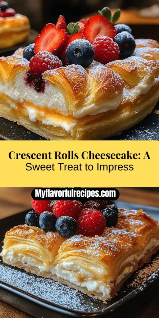 Indulge in the exquisite flavors of Crescent Rolls Cheesecake Delight, a dessert that's as easy to make as it is delicious. This recipe combines flaky crescent roll dough with a rich, creamy cheesecake filling, perfect for any occasion. From gatherings to celebrations, your guests will be asking for the recipe. Discover how simple ingredients can transform into a gourmet treat that balances texture and flavor beautifully. Perfect for bakers of all skill levels!