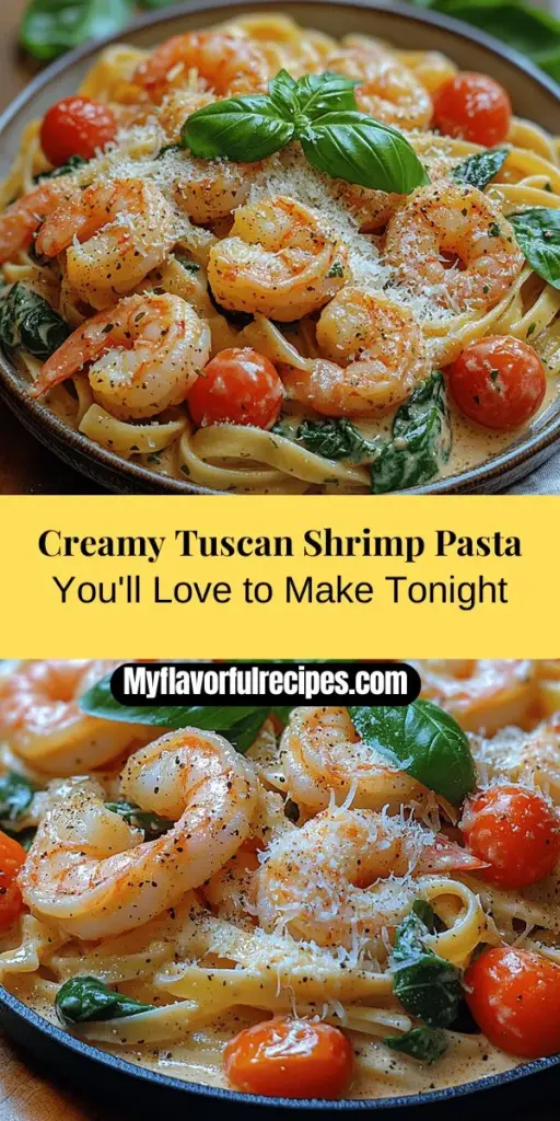 Dive into the delightful world of Tuscan cuisine with this Creamy Shrimp Pasta recipe. Combining succulent shrimp, fresh spinach, and juicy cherry tomatoes in a rich, creamy sauce, this dish captures the essence of Italy with every bite. Perfect for both casual dinners and special occasions, it's simple to prepare and sure to impress. Bring the flavors of Tuscany to your table and enjoy a satisfying meal that celebrates fresh, high-quality ingredients.