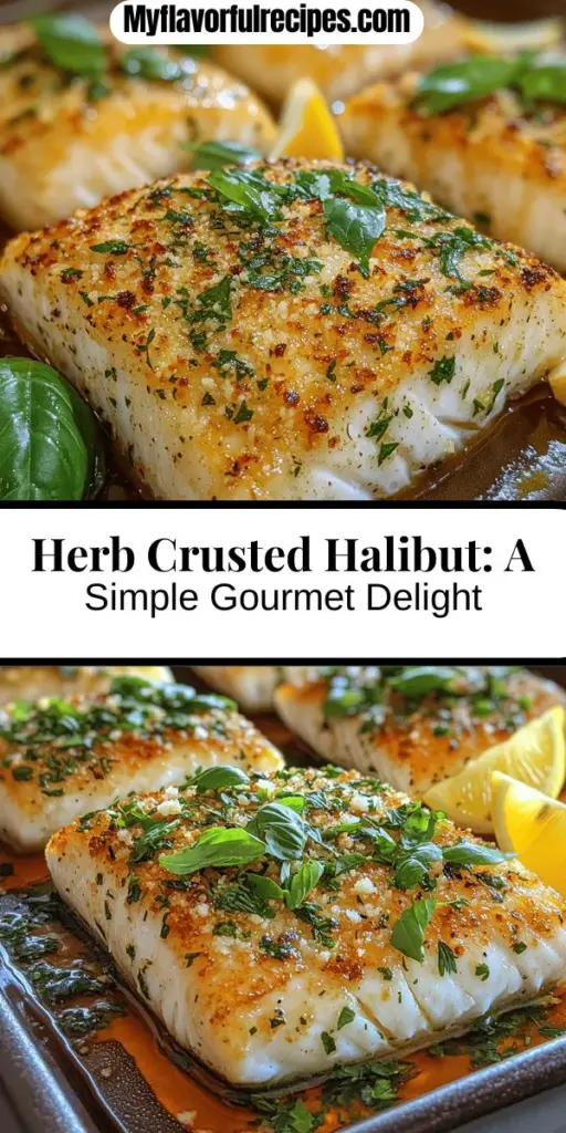 Discover the deliciousness of Herb Crusted Halibut, a dish that transforms this flaky fish into a gourmet experience right in your kitchen. With a vibrant herb crust made of fresh parsley, basil, and dill, combined with crunchy panko breadcrumbs and Parmesan cheese, this recipe is perfect for any occasion. Halibut is not only a versatile choice but also packed with protein and omega-3 fatty acids, making it a nutritious option. Elevate your dining with this simple yet impressive meal!