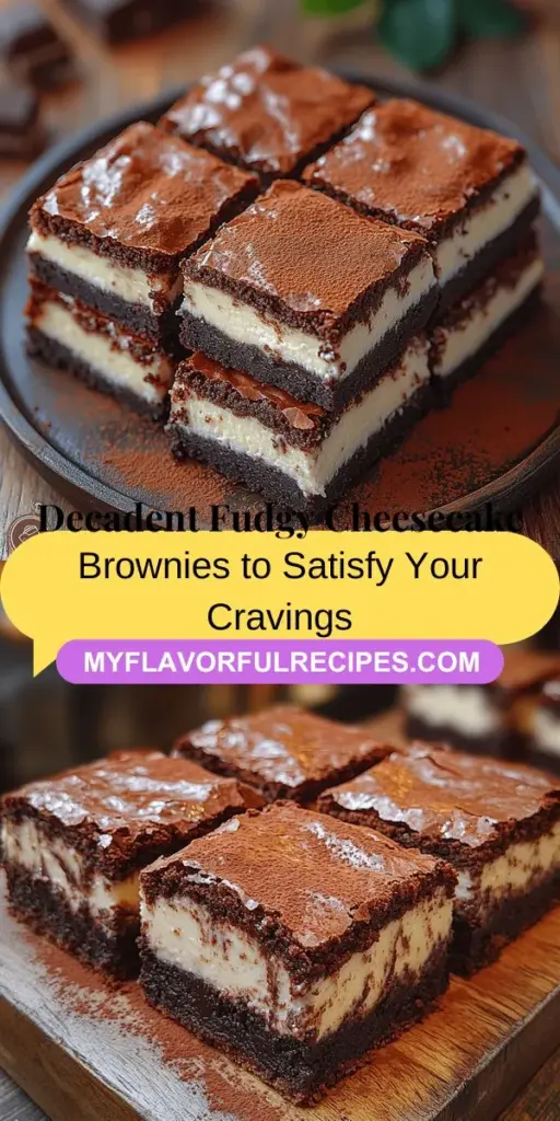 Indulge in the ultimate dessert with our Fudgy Cheesecake Brownies, a delightful blend of rich chocolate brownies and creamy cheesecake. This decadent recipe creates a visually stunning treat that's perfect for any occasion, from casual weeknights to elegant gatherings. Follow our step-by-step guide to make this approachable yet rewarding dessert, and discover tips for perfect results. Enjoy the perfect balance of fudgy and creamy textures that will impress everyone who takes a bite!