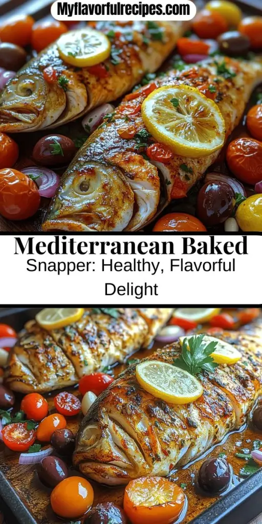 Discover the joys of Mediterranean cooking with this delicious Mediterranean Baked Snapper recipe. Emphasizing fresh, wholesome ingredients, this dish combines flaky snapper with vibrant vegetables, aromatic herbs, and extra virgin olive oil for a meal that is both healthy and flavorful. Learn how to select fresh fish, create a savory marinade, and bake to perfection while enjoying the numerous health benefits of the Mediterranean diet. Perfect for families and gatherings, this recipe brings the flavors of the Mediterranean right to your kitchen. Enjoy a satisfying meal that’s easy to prepare and loaded with nutrients!