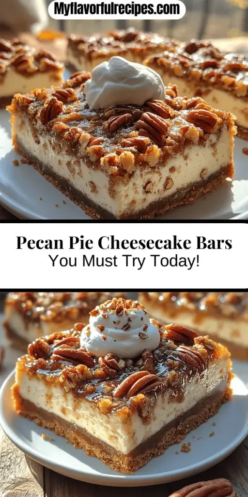 Indulge in the best of both worlds with these Pecan Pie Cheesecake Bars! This delightful dessert combines the creamy richness of cheesecake with the nutty sweetness of pecan pie, featuring a buttery graham cracker crust, a smooth cheesecake layer, and a crunchy pecan topping. Perfect for any occasion, these bars are bound to impress your guests and become a staple in your dessert collection. Follow our step-by-step guide to create this unforgettable treat at home!