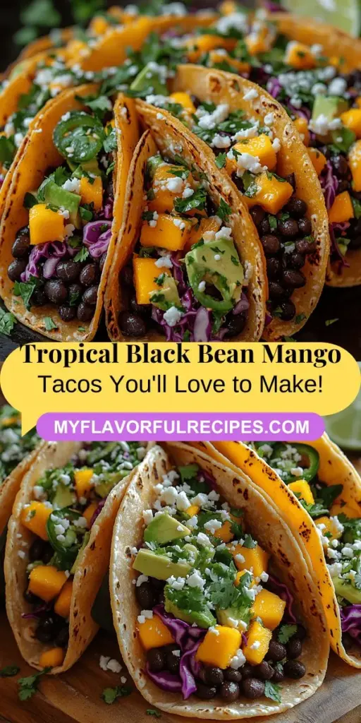 Discover the vibrant and delicious world of Tropical Fusion Black Bean Mango Tacos with this easy recipe. Bursting with flavors, these tacos combine earthy black beans, sweet mango, creamy avocado, and crunchy red cabbage, all wrapped in warm tortillas. Perfect for any occasion, whether it’s a summer barbecue or a cozy weeknight dinner, this dish is not only visually appealing but also packed with nutrients. Elevate your plant-based meals and impress your guests with this delightful culinary creation!