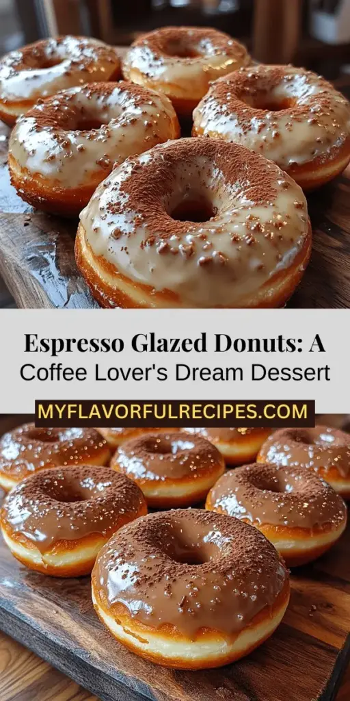 Indulge in the delightful experience of homemade Espresso Glazed Donuts with this simple recipe. Infused with rich espresso flavor, these warm, pillowy treats are perfect for breakfast or as a sweet treat any time of day. Discover how easy it is to create these cafe-style donuts using everyday ingredients. With a smooth espresso glaze that adds the perfect finish, you'll impress family and friends with your baking skills. Dive into the joy of creating deliciousness from scratch!