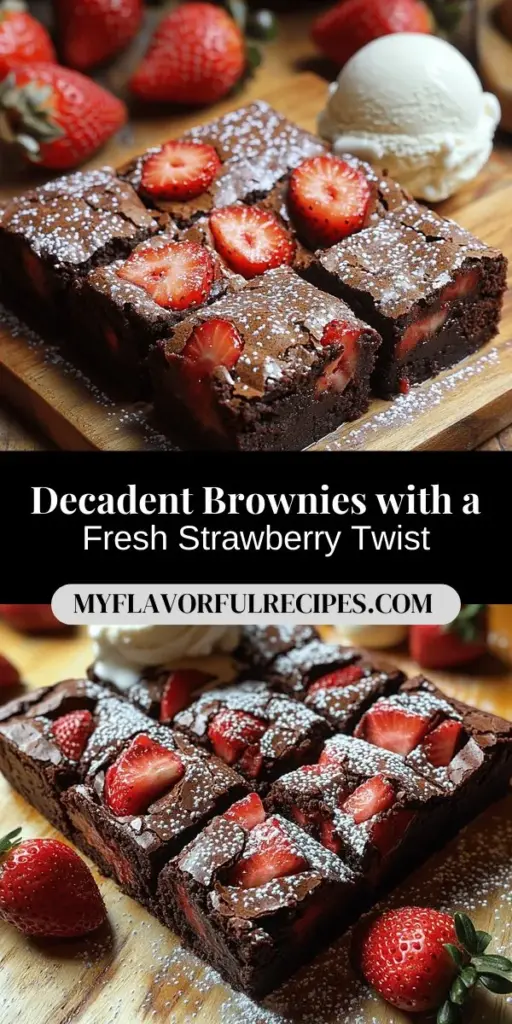 Discover the ultimate dessert with Brownie Bliss featuring a delightful strawberry twist! This simple yet indulgent recipe combines rich chocolate brownies with the vibrant flavors of fresh strawberries. Perfect for any occasion, this treat balances fudgy chocolate and juicy strawberries, creating a delicious contrast. Easy to make and visually stunning, these brownies are sure to impress your family and friends. Elevate your dessert game with this irresistible recipe!