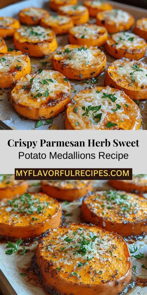 Discover the delightful taste of Parmesan Herb Sweet Potato Medallions, a nutritious and flavorful side dish that elevates any meal. Packed with vitamins and minerals, sweet potatoes are transformed into gourmet bites with a crispy, cheesy exterior thanks to Parmesan and aromatic herbs. This easy-to-follow recipe guides you through selecting the right sweet potato, seasoning, and baking. Perfect as an appetizer or alongside your favorite main dishes, these medallions are sure to impress!