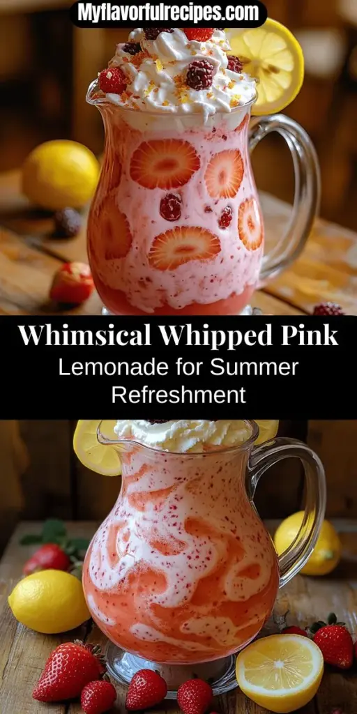 Beat the summer heat with a refreshing Whimsical Whipped Pink Lemonade! This delightful drink combines the tangy goodness of fresh lemons and sweet berries, all topped with airy whipped cream. Perfect for picnics or garden parties, its vibrant pink color adds a fun twist to any gathering. Learn how to balance flavors, choose the right ingredients, and present this drink beautifully to impress your guests. Enjoy this indulgent treat that’s both tasty and visually stunning!
