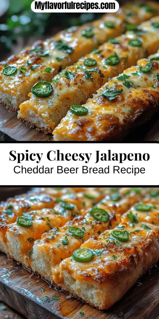 Discover the delicious twist of Spicy & Cheesy Jalapeno Cheddar Beer Bread! This flavorful loaf combines zesty jalapenos and sharp cheddar cheese, making it perfect for snacks, sandwiches, or alongside a warm bowl of soup. Easy to prepare, this beer bread doesn’t require yeast and highlights the unique flavors from your favorite brew. With its light texture and savory taste, this bread is sure to impress at any gathering or family meal. Enjoy the comfort of homemade bread with a spicy kick!