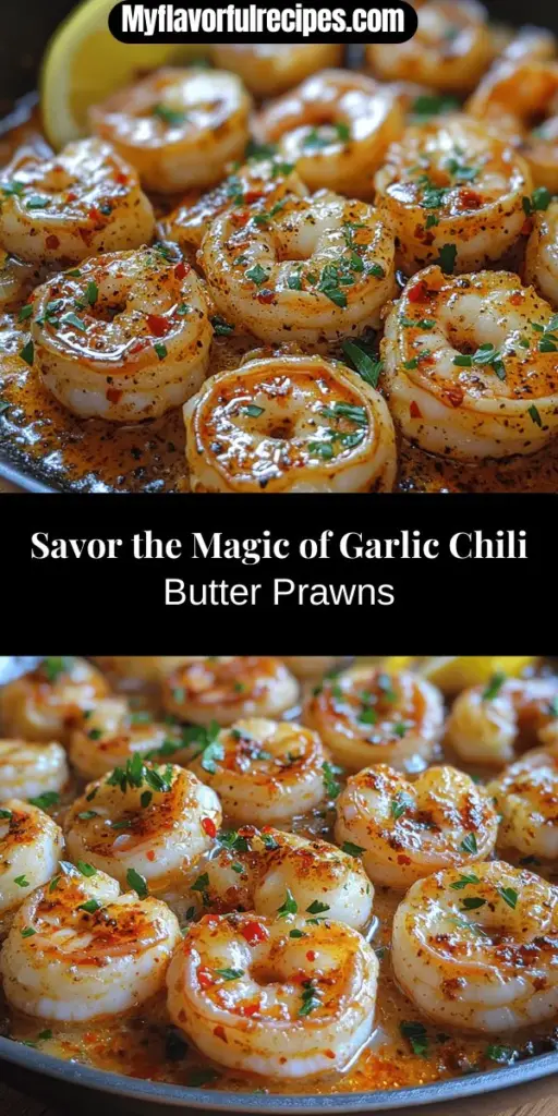 Discover the delightful flavors of Garlic Chili Butter Prawns, a speedy and easy seafood dish that impresses with its rich, savory taste and a touch of spice. This recipe features fresh, high-quality ingredients like succulent prawns, aromatic garlic, and vibrant chili peppers, all enveloped in creamy butter. Perfect for dinner parties or a cozy weeknight meal, this dish offers a gourmet experience that's both satisfying and simple to prepare. Elevate your cooking with this irresistible recipe!