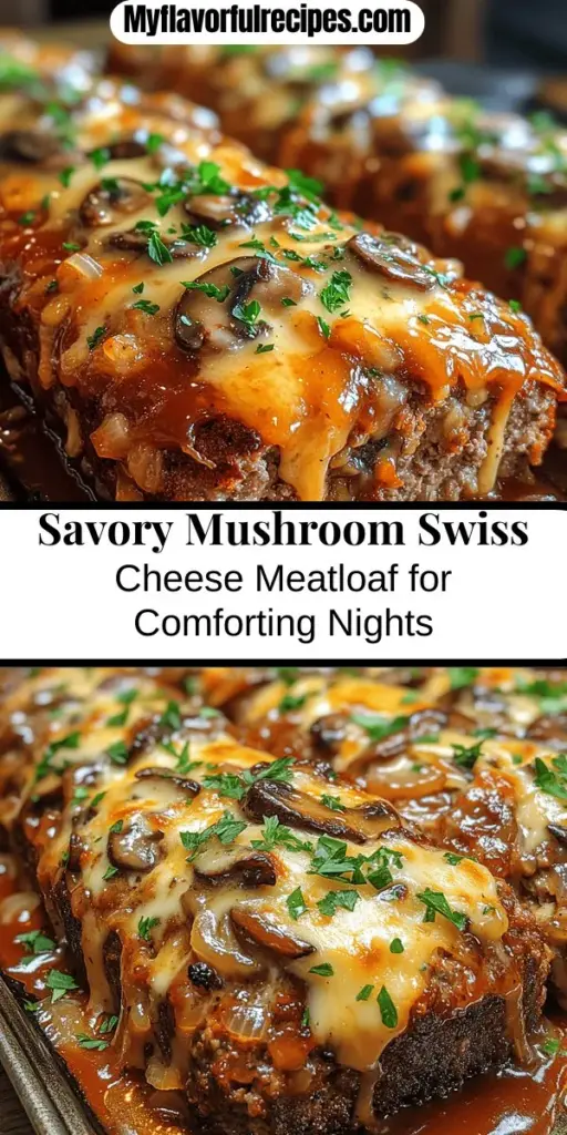 Discover the comforting flavors of Savory Mushroom Swiss Cheese Meatloaf with this delicious recipe that adds a creative twist to a classic dish. This meatloaf combines tender ground beef, sautéed mushrooms, and gooey Swiss cheese for a hearty meal that warms the soul. Packed with aromatic onion and garlic, along with a ketchup glaze for a sweet finish, this dish is perfect for family dinners and gatherings. Follow our step-by-step guide for a flavorful cooking experience that everyone will love.