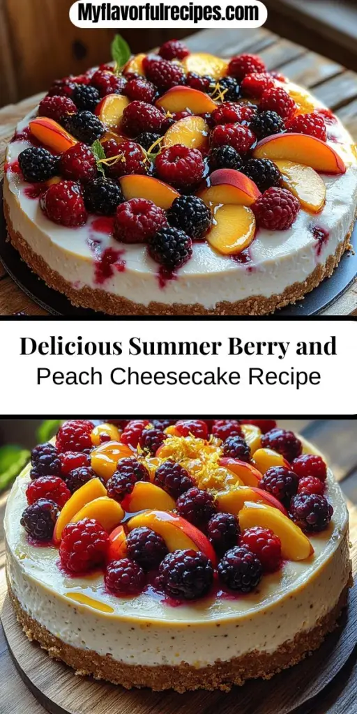 Indulge in the perfect summer delight with this Summer Berry and Peach Cheesecake. This recipe features a luscious creamy filling, a buttery graham cracker crust, and a vibrant topping of fresh berries and peaches that captures the essence of summer. Ideal for gatherings or a sweet afternoon treat, this cheesecake balances sweetness and tartness perfectly. Follow the simple steps to create this eye-catching dessert that everyone will love!