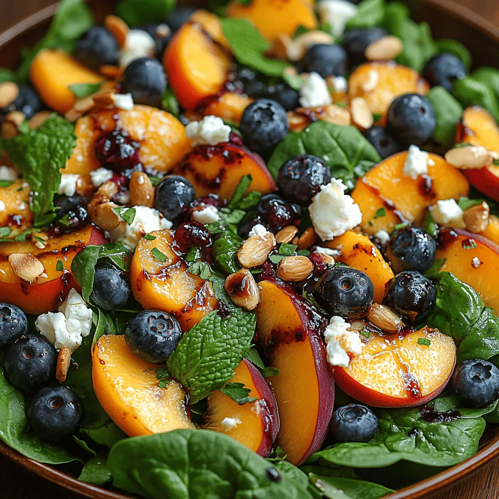 As the summer sun casts its warm glow, vibrant flavors and fresh produce take center stage in kitchens and picnics alike. One dish that embodies the essence of summer is the Blueberry Peach Feta Salad. This delightful salad combines the sweetness of ripe peaches, the burst of juicy blueberries, and the creaminess of feta cheese, creating a symphony of flavors that tantalizes the taste buds. The salad is not only visually appealing with its array of colors but also brimming with nutrients, making it a perfect choice for summer gatherings, outdoor picnics, or a light yet satisfying meal.