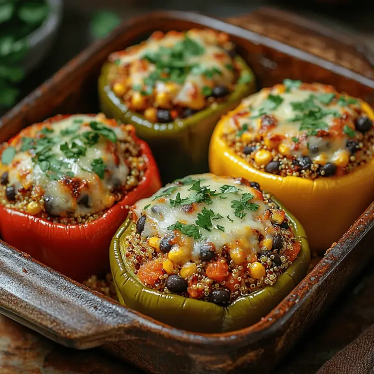Stuffed bell peppers are a culinary classic that combines nutrition, color, and flavor in a versatile dish that appeals to a variety of palates. These vibrant peppers serve as edible containers, filled to the brim with wholesome ingredients that not only satisfy hunger but also provide a wealth of nutrients. In this recipe, we'll explore the delightful combination of quinoa and black beans, which brings together a medley of textures and tastes that are sure to please both plant-based eaters and those simply looking to incorporate more vegetables into their meals.