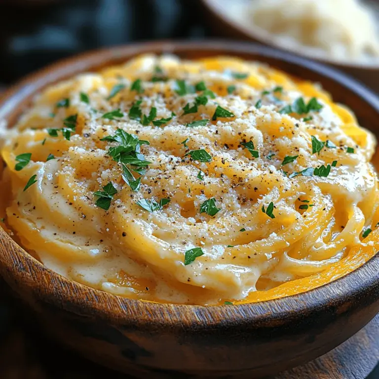 Alfredo sauce has long held a beloved place in Italian cuisine, known for its rich, creamy texture and comforting flavors. Traditionally made with heavy cream, butter, and Parmesan cheese, this decadent sauce can be quite indulgent. However, as more people are striving to maintain healthier eating habits, there’s a rising demand for lighter alternatives that still deliver on taste without the guilt. Enter the Guilt-Free Alfredo with Spaghetti Squash—a delightful and nutritious twist on the classic dish that allows you to enjoy your favorite flavors while keeping your health goals in mind.