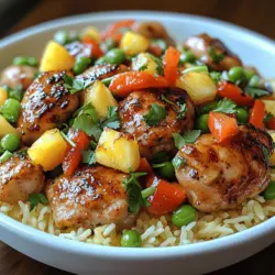 Imagine biting into a succulent piece of chicken, perfectly infused with the sweet and tangy essence of fresh pineapple, all while being enveloped in a fragrant medley of spices and herbs. This is the experience that awaits you with our Tropical Pineapple Chicken Delight. This dish is not just a meal; it’s a vibrant celebration of tropical flavors that transport your taste buds to sun-kissed shores.