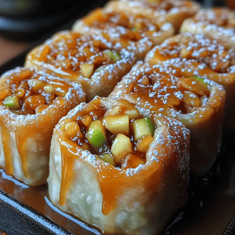 Welcome to the delightful world of Apple Crunch Egg Rolls, where the sweetness of fresh apples meets the crispy texture of golden-fried egg rolls. This innovative recipe brings together the classic flavors of apple pie in a modern, bite-sized form that is perfect for any occasion. Whether you're hosting a gathering, celebrating a special event, or simply looking to indulge in a cozy night at home, these Apple Crunch Egg Rolls are sure to impress your friends and family.