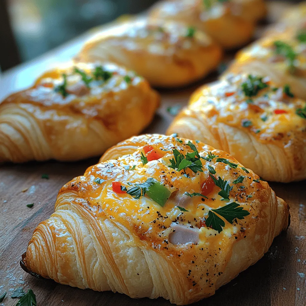 Imagine biting into a warm, flaky croissant that holds a treasure trove of savory goodness within. Baked Breakfast Croissant Boats are essentially crescent rolls molded into a boat shape and filled with an array of breakfast staples, such as eggs, meats, and vegetables. This breakfast option is not only visually appealing but also versatile, making it suitable for a variety of occasions. Whether you're a busy family looking for a quick meal during the week or a brunch enthusiast ready to impress your guests, these croissant boats can cater to your needs perfectly.