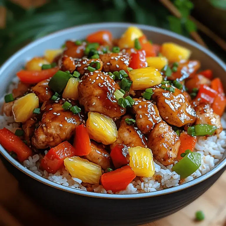 Imagine a vibrant dish that captures the essence of summer with every bite—our Tropical Teriyaki Pineapple Chicken & Rice Peppers. This delightful recipe is an excellent fusion of tropical flavors and comforting staples, making it perfect for family dinners or a quick weeknight meal. The combination of juicy chicken, sweet pineapple, and colorful bell peppers creates a symphony of flavors that transport you straight to a sun-soaked beach, no matter the season.
