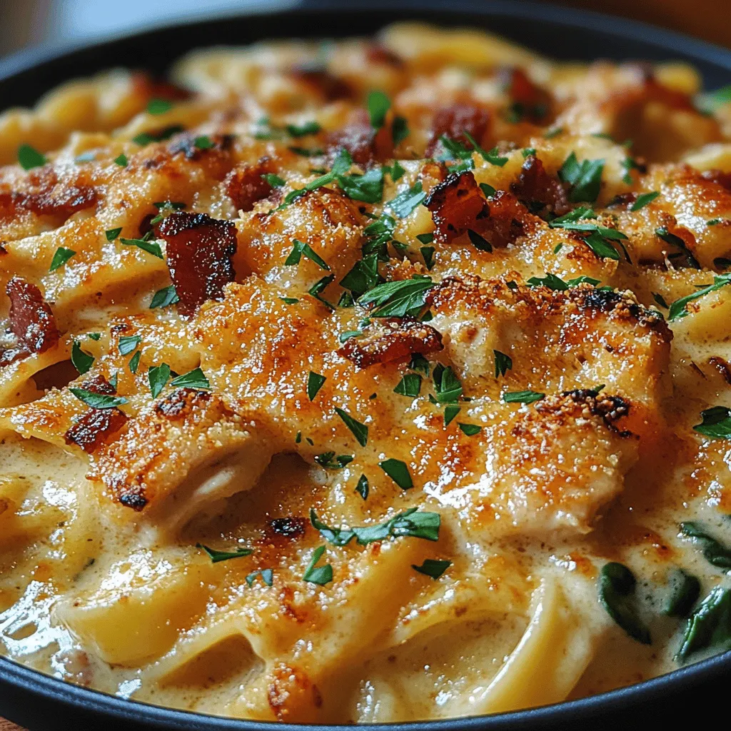 When it comes to weeknight dinners, the Creamy Chicken and Bacon Pasta is a dish that stands out as a comforting and delicious option. This meal harmoniously blends tender chicken, crispy bacon, and a rich, luscious cream sauce, making it a family favorite that pleases even the pickiest of eaters. Whether you're looking for a quick meal after a long day or aiming to impress guests at a special gathering, this recipe is your go-to solution.
