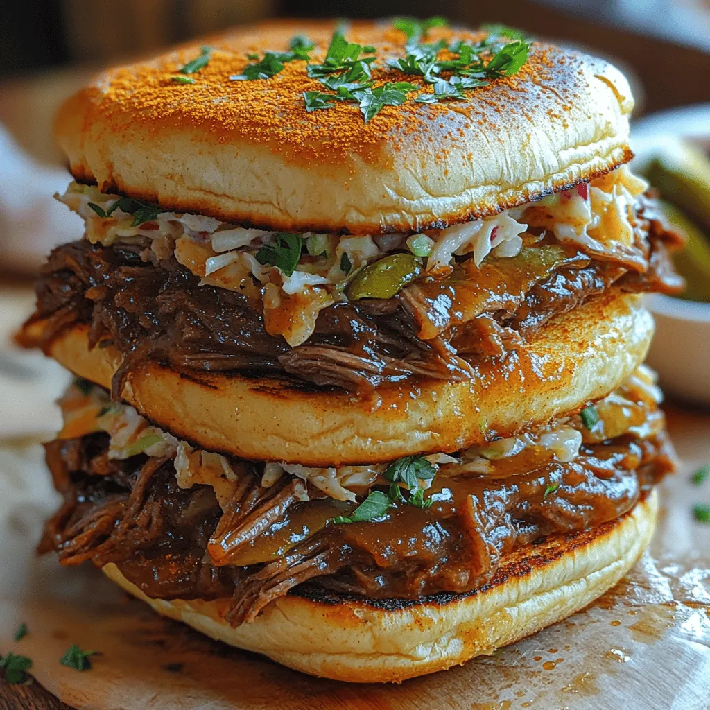 Pulled beef sandwiches have gained popularity for their incredible versatility and ease of preparation. Picture this: succulent beef, slow-cooked to perfection, shredded into tender strands, and nestled in a soft bun. The combination of savory flavors, a touch of sweetness, and the satisfying texture of the beef creates a truly irresistible experience. Additionally, the beauty of this dish lies in its adaptability; you can customize it with your favorite toppings, sauces, and sides, making it a favorite for both casual weeknight dinners and special occasions.