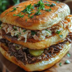 Pulled beef sandwiches have gained popularity for their incredible versatility and ease of preparation. Picture this: succulent beef, slow-cooked to perfection, shredded into tender strands, and nestled in a soft bun. The combination of savory flavors, a touch of sweetness, and the satisfying texture of the beef creates a truly irresistible experience. Additionally, the beauty of this dish lies in its adaptability; you can customize it with your favorite toppings, sauces, and sides, making it a favorite for both casual weeknight dinners and special occasions.