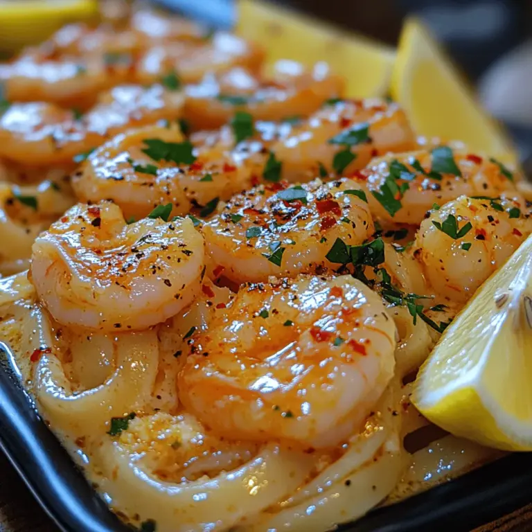 Zesty Garlic Shrimp Scampi Linguine is a culinary masterpiece that captivates the senses with its vibrant flavors and enticing aromas. This dish, rooted in the classic tradition of Italian-American cuisine, perfectly marries the richness of shrimp with the zestiness of garlic and lemon, all enveloped in a luscious sauce. Whether served at a casual family dinner or a festive gathering, this pasta dish is sure to impress with its delightful mix of ingredients and its ease of preparation.