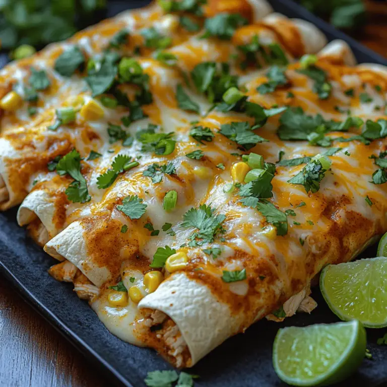 Creamy white chicken enchiladas are a delightful twist on a classic Mexican dish that has become a staple in many households. This comforting meal combines tender chicken, creamy sauce, and soft tortillas to create an irresistible combination that is perfect for both weeknight dinners and special gatherings. The beauty of this recipe lies in its simplicity, especially when you use rotisserie chicken as a shortcut. Not only does this save time, but it also ensures that every bite is packed with flavor, making it a family favorite.
