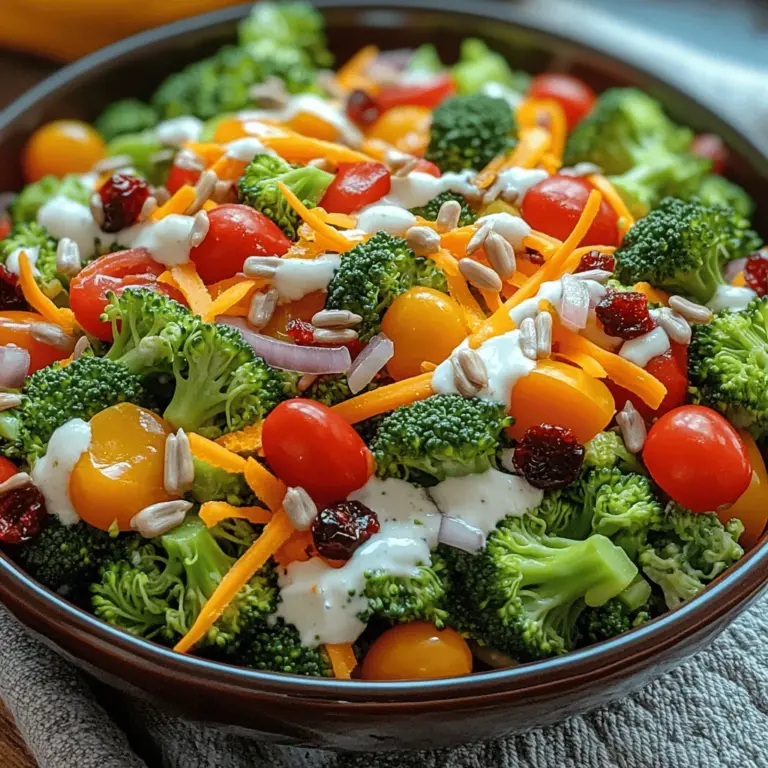 In today's health-conscious world, vibrant salads are taking center stage in modern cuisine. As more people seek nutritious meals that are both delicious and visually appealing, the popularity of salads has soared. Among the myriad of salad options available, the Crunchy Rainbow Broccoli Salad stands out as a true gem. This salad is not just a feast for the eyes but also a powerhouse of nutrients, making it an ideal choice for those looking to incorporate more healthy foods into their diets.