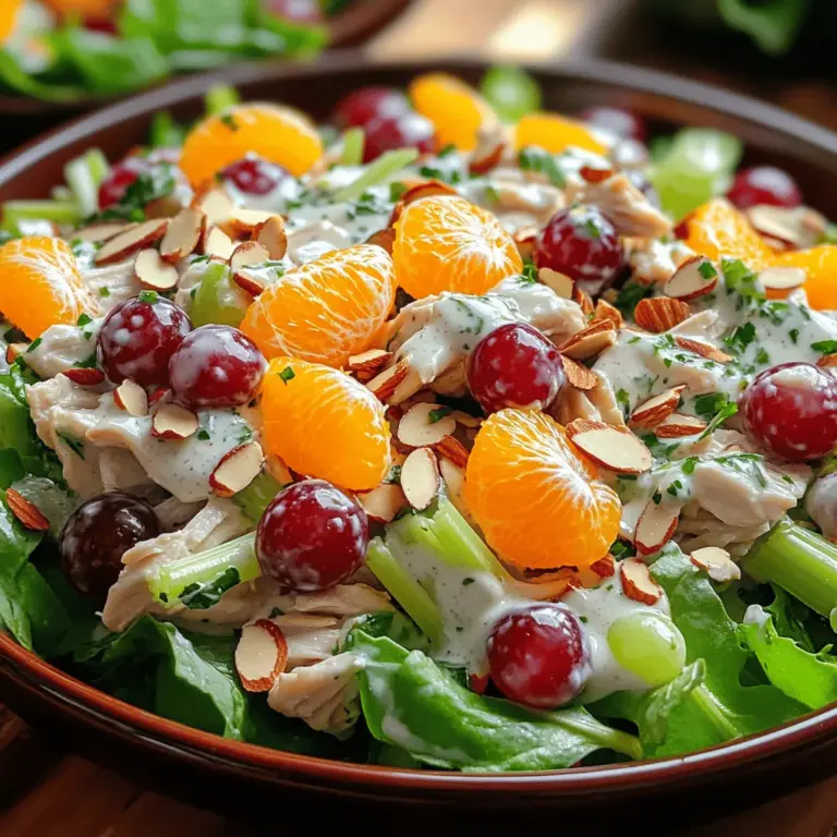 One of the most appealing aspects of this chicken salad is its health benefits. Packed with protein from the chicken and essential vitamins from the fresh vegetables and fruits, this salad is not only satisfying but also nourishing. Chicken breast serves as a lean protein source, promoting muscle health and maintaining energy levels throughout the day. The addition of celery and red grapes provides a boost of fiber, which aids digestion and keeps you feeling full longer.