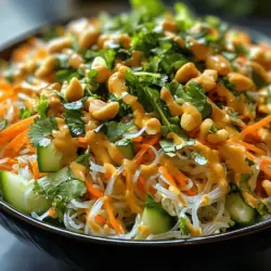 Are you ready to indulge in a vibrant explosion of flavors and textures? The Crunchy Spring Roll Salad with Creamy Peanut Dressing is not just a dish; it's a celebration of fresh ingredients that come together to create a delightful meal. This salad embodies the essence of spring with its colorful array of vegetables, paired with a rich and creamy dressing that elevates the entire experience. It’s a dish that’s as visually appealing as it is delicious, making it perfect for a light lunch, a refreshing side at dinner, or even a potluck favorite.