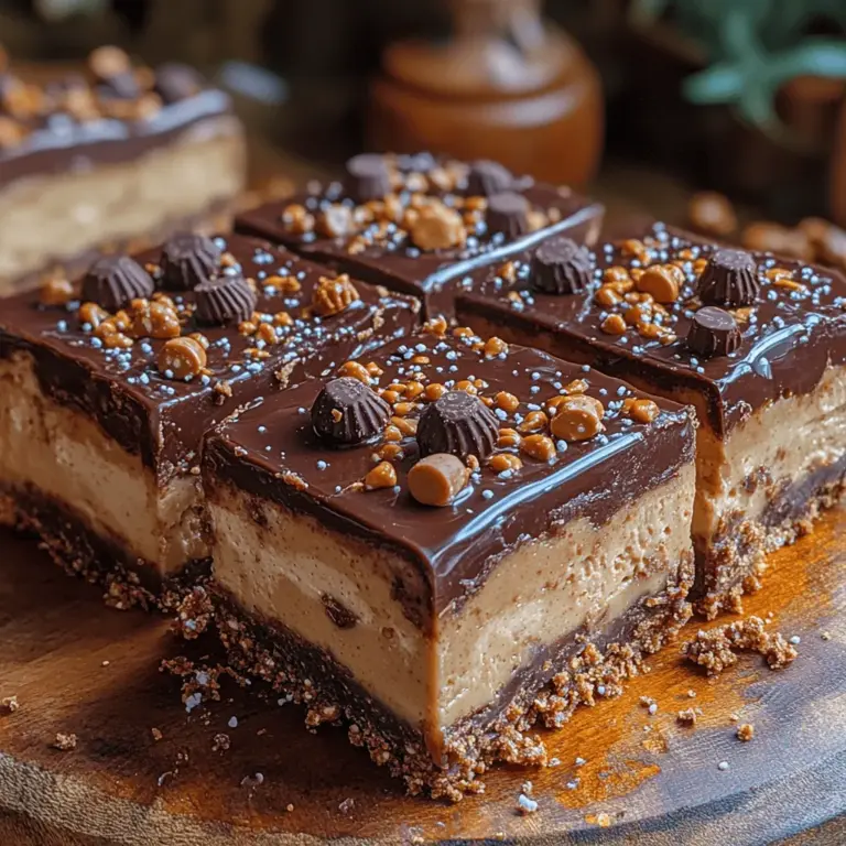 Indulgent desserts often evoke a sense of comfort and joy, and few treats satisfy this craving quite like Peanut Butter Cup Pretzel Cheesecake Bars. This delightful dessert melds together the creamy richness of cheesecake with the savory crunch of pretzels, creating a harmonious balance of flavors and textures that is simply irresistible. The combination of smooth peanut butter, decadent chocolate, and the salty bite of pretzels makes each bite a celebration of taste that is hard to resist.