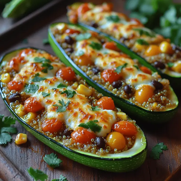 Are you on the lookout for a dish that is not only bursting with flavor but also packed with nutrients? Look no further than Zesty Quinoa-Stuffed Zucchini Boats! This innovative recipe offers a delightful blend of textures and tastes, making it a standout choice for lunch or dinner. Zucchini boats are hollowed-out zucchinis filled with a savory mixture of quinoa, vegetables, and spices, creating a wholesome meal that excites the palate and nourishes the body.
