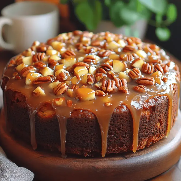 There’s something truly magical about the warmth and charm of homemade desserts. The aroma of freshly baked goods wafting through the kitchen has an unparalleled ability to evoke feelings of comfort, nostalgia, and happiness. Among the myriad of delightful desserts, the Delightful Apple Pecan Cake with Luscious Caramel Glaze stands out as a quintessential choice that captures the essence of cozy gatherings and festive celebrations. This cake brings together the tantalizing flavors of tart Granny Smith apples and crunchy pecans, all enveloped in a moist, spiced batter that sings songs of tradition and comfort.