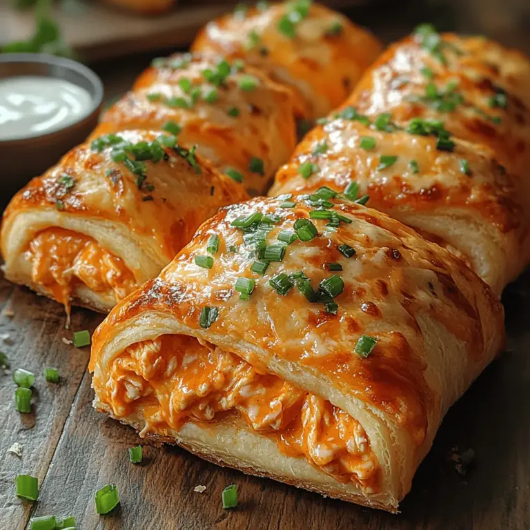 Buffalo chicken flavors have taken the culinary world by storm, capturing the hearts and taste buds of food lovers everywhere. This iconic flavor, known for its spicy kick and tangy undertones, has become a staple in the realm of appetizers and snacks. From classic Buffalo wings to innovative dips and sliders, the allure of Buffalo chicken is undeniable. Among the many delicious renditions of this fan-favorite flavor, the Spicy Buffalo Chicken Delight Rolls stand out as an easy-to-make, mouthwatering treat that is perfect for any occasion.