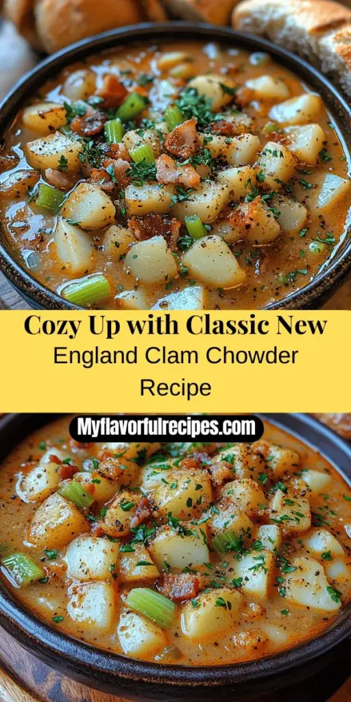 Discover the heartwarming flavors of New England with this classic clam chowder recipe. This creamy, savory soup unites fresh clams, thick-cut bacon, and hearty potatoes in a delectable blend of textures and tastes. Perfect for chilly evenings, each spoonful evokes nostalgia and comfort rooted in New England’s rich culinary tradition. Follow our step-by-step guide to create a satisfying dish that brings a slice of coastal warmth to your table, ideal for sharing with family and friends.