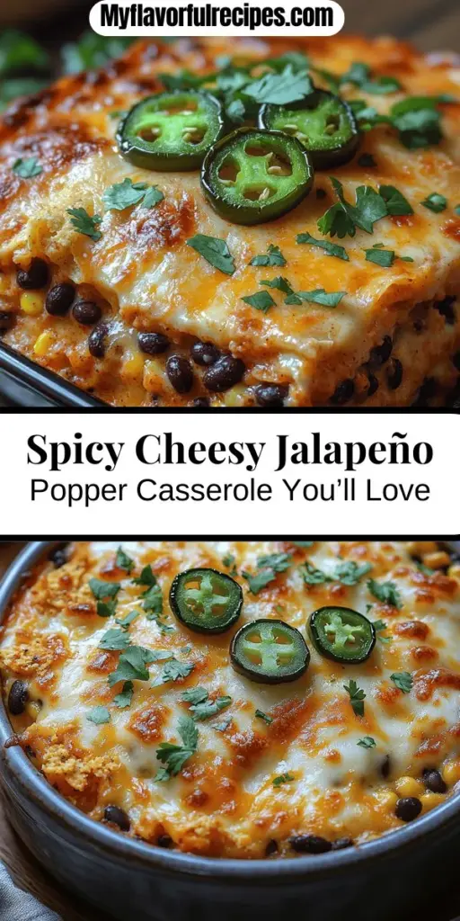 Dive into the delicious world of Spicy Cheesy Jalapeño Popper Casserole—a perfect blend of heat and comfort! This easy-to-make dish features the zing of jalapeños, creamy cheeses, and crunchy tortilla chips, making it a fantastic option for parties, family dinners, or game day. Customize with proteins or adjust the spice level to suit your taste. With its vibrant flavors, this casserole is sure to impress and satisfy everyone at the table. Let’s bring some spice to your next meal!
