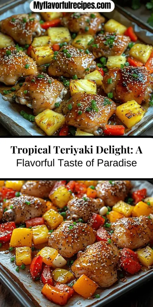 Discover the vibrant flavors of Tropical Teriyaki Delight, a dish that combines the savory sweetness of homemade teriyaki sauce with juicy chicken thighs, colorful bell peppers, and succulent pineapple. Perfect for weeknight dinners or special occasions, this recipe not only tantalizes your taste buds but also provides a nutritious meal option. Elevate your cooking with tropical ingredients and bring a taste of paradise to your dining experience. Enjoy fresh flavors, easy prep, and a dish that’s sure to impress your family and friends.