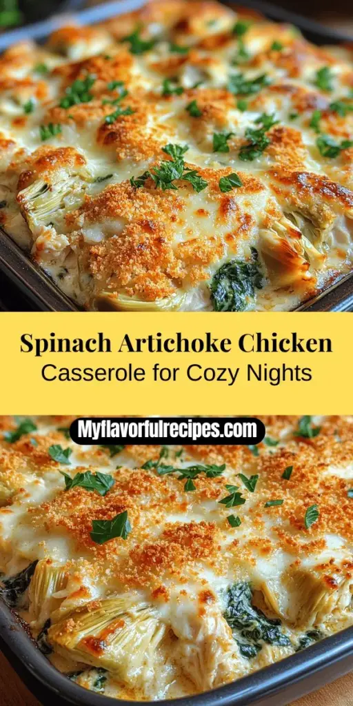 Discover the ultimate comfort food with our Spinach Artichoke Chicken Casserole. This delicious dish combines tender shredded chicken with nutrient-rich spinach and artichoke hearts, all enveloped in a creamy blend of cheeses. Perfect for family dinners or gatherings, this casserole not only satisfies the taste buds but also sneaks in some healthy ingredients. Learn how to prepare this delightful recipe in just a few simple steps and make it a staple in your home cooking. Enjoy the perfect blend of flavors in every bite!