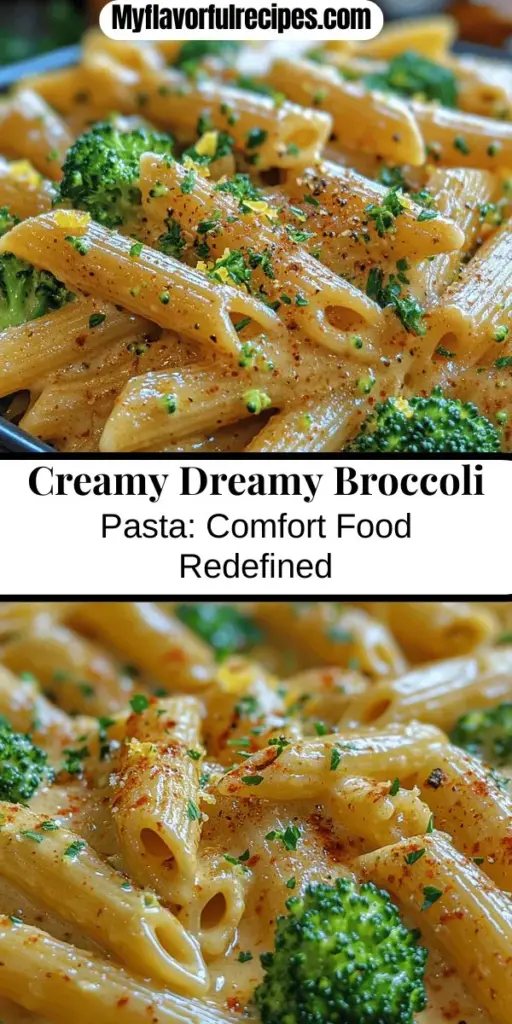 Indulge in the comforting flavors of Creamy Dreamy Broccoli Pasta, a delightful dish that marries nutrition with deliciousness. This easy-to-make recipe features tender pasta enveloped in a luscious creamy sauce, complemented by vibrant broccoli. Packed with vitamins and flavor, this dish is perfect for family dinners or meal prepping. Discover how to create this satisfying meal with simple ingredients and step-by-step instructions that will impress even the pickiest eaters. Enjoy a wholesome and tasty culinary experience that brings joy to your kitchen!